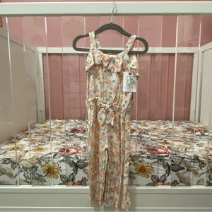 NEW Jessica Simpson Pink & White Floral Jumpsuit Size 24mo